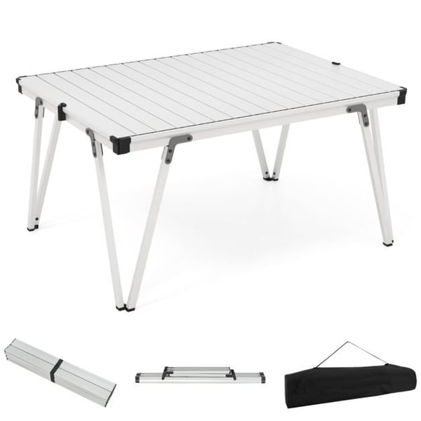 Campingbord, 93x70x48 cm, Sølv