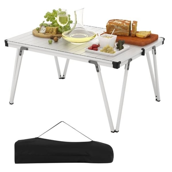 Campingbord, 93x70x48 cm, Sølv