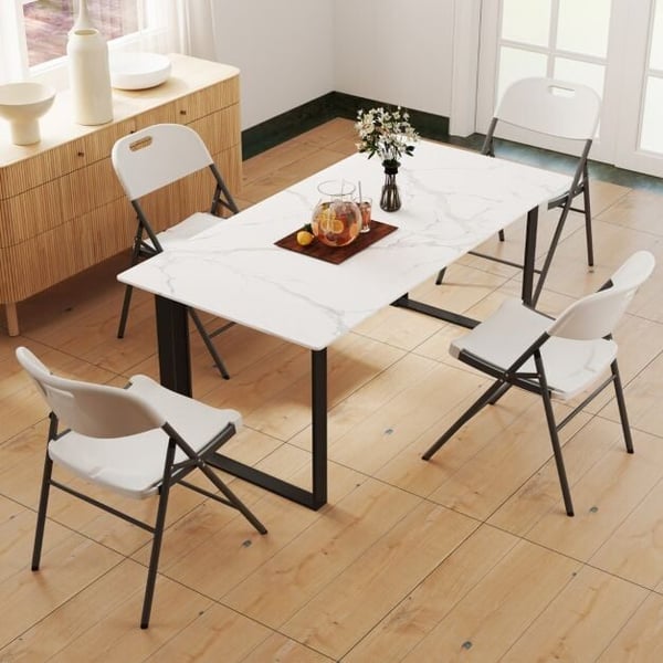 Sammenklappelige stablestole, 58×46×84 cm, hvid