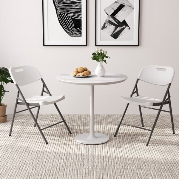 Sammenklappelige stablestole, 58×46×84 cm, hvid