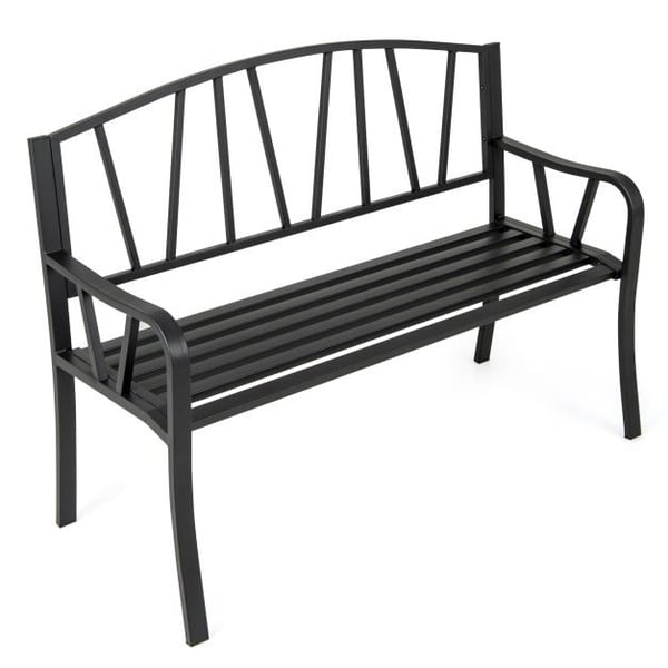 Puutarhapenkki, 53x129x93 cm, Musta