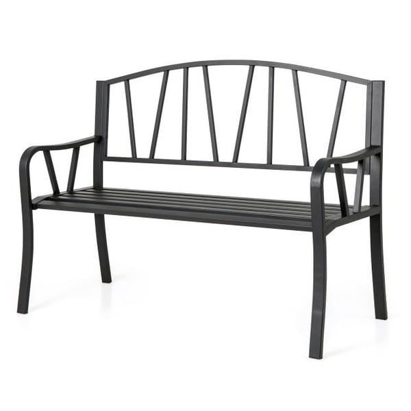 Puutarhapenkki, 53x129x93 cm, Musta