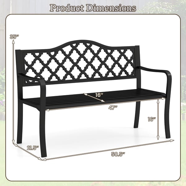 Patio Bench, 55×128×89 cm, Musta
