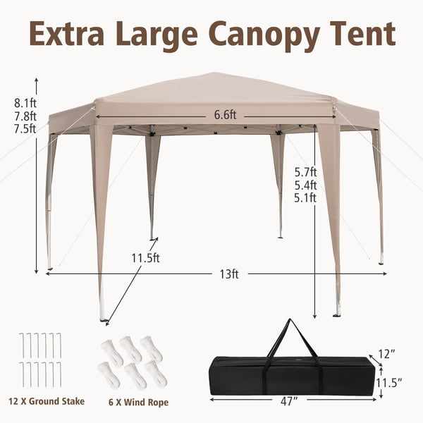 Teltpavillon, 400x348 cm, Khaki
