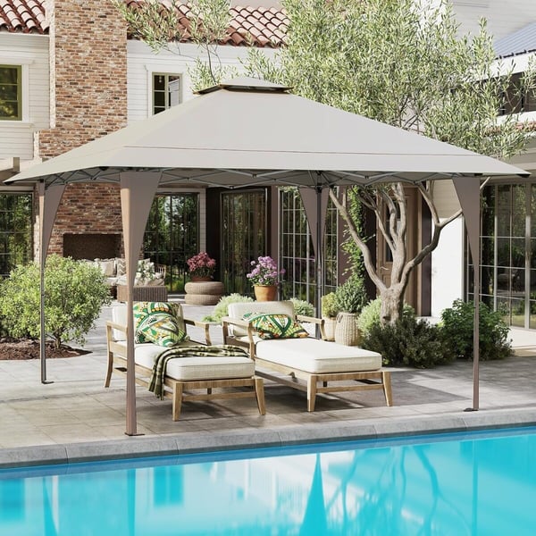 Pop-up pavillon, 395x395x264-284 cm, Khaki Pop-up pavillon, 395x395x264-284 cm, Khaki