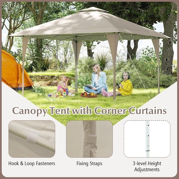 Pop-up pavillon, 395x395x264-284 cm, Khaki