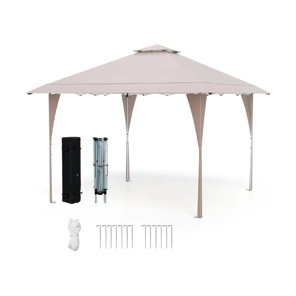 Pop-up pavillon, 395x395x264-284 cm, Khaki