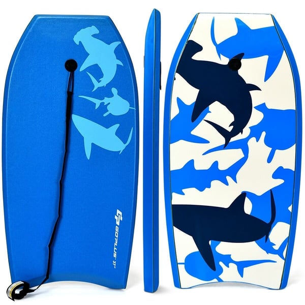 Bodyboard, Letvægts Super Bodyboard Surfing m/Leash IXPE dæk EPS kerne Boarding-L, 107×43×8 cm