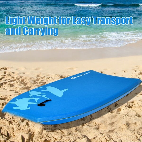 Bodyboard, Letvægts Super Bodyboard Surfing m/Leash IXPE dæk EPS kerne Boarding-L, 107×43×8 cm