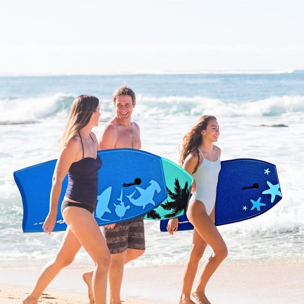 Bodyboard, Letvægts Super Bodyboard Surfing m/Leash IXPE dæk EPS kerne Boarding-L, 107×43×8 cm