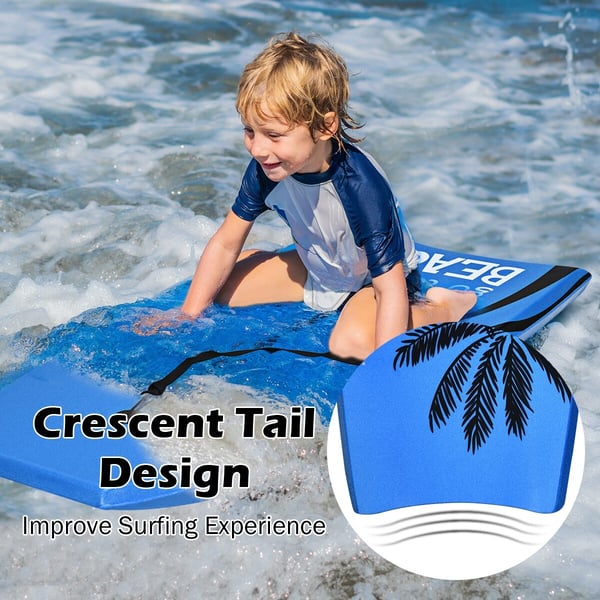 Bodyboard, Super Letvægts Bodyboard til Surfing med Line EPS Kerne Boarding-L, 104×51×6 cm