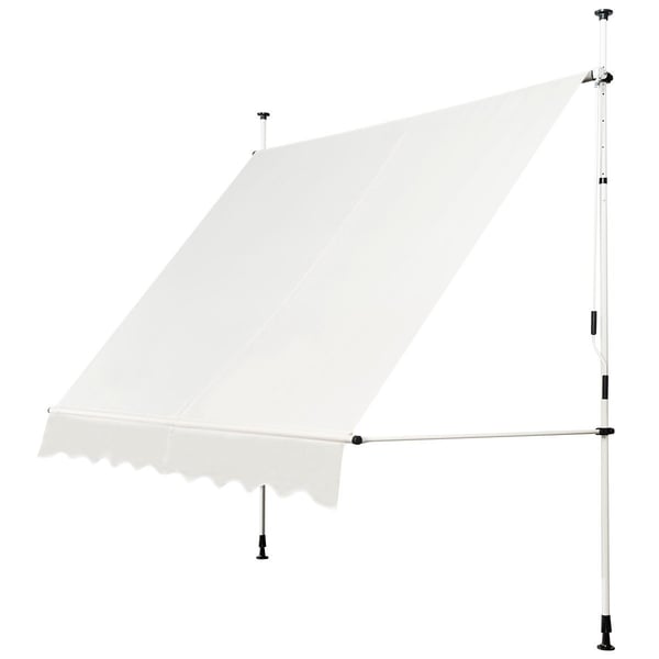 Ulkoilmapatio-markiisi, 250x120 cm, Beige/Valkoinen