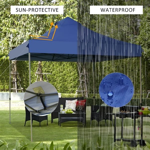 Pop Up Canopy Event Party Tent, 25×25×25 cm-10.5-335 cm, Blå