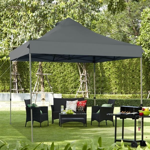 Pop Up Canopy Event Party Tent, 10x10x10-10.5-11 ft, Grå