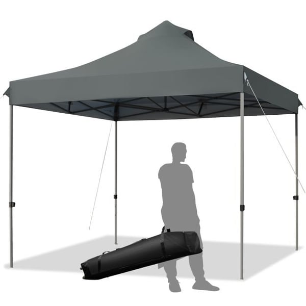 Pop Up Canopy Event Party Tent, 10x10x10-10.5-11 ft, Grå
