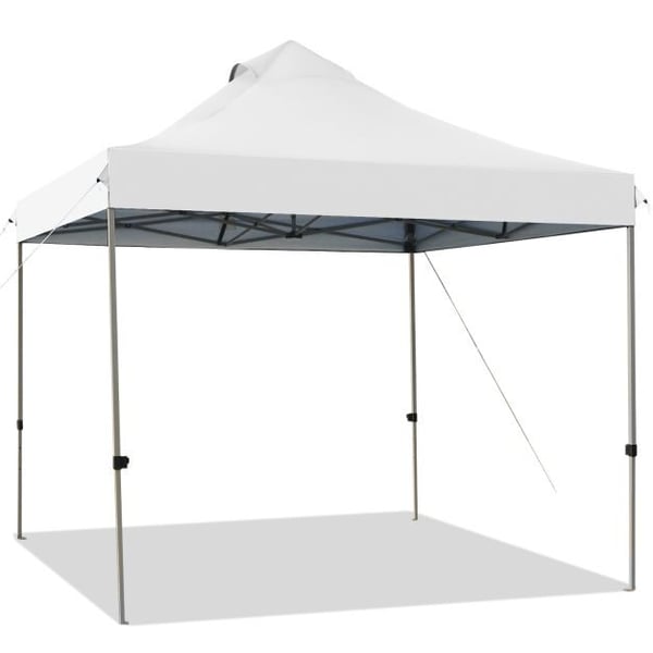 Pop Up Canopy Event Party Tent, 10' x 10' x 10'-10.5'-11', Hvid