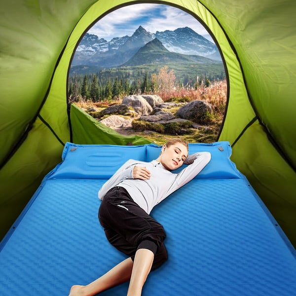 Campingmadras, 186x130x4 cm, Blå Campingmadras, 186x130x4 cm, Blå