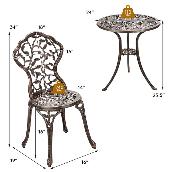 Bistro sæt, 60x65 cm, 40x85 cm