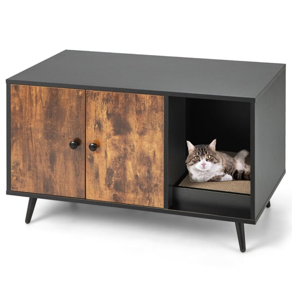 Kattebakke møbelfurniture, 90x50x54 cm, Sort + Natur