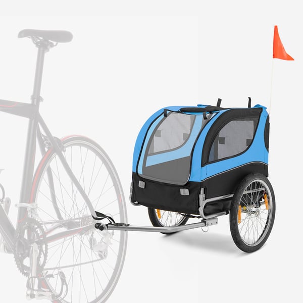 Kæledyrs cykeltrailer, 135x59x95 cm, Sort, Rød
