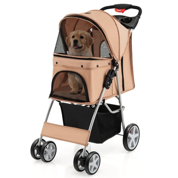 Kæledyrs klapvogn, 81x45x101 cm, Beige
