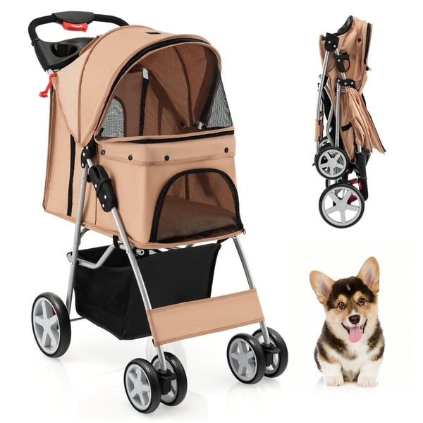 Kæledyrs klapvogn, 81x45x101 cm, Beige