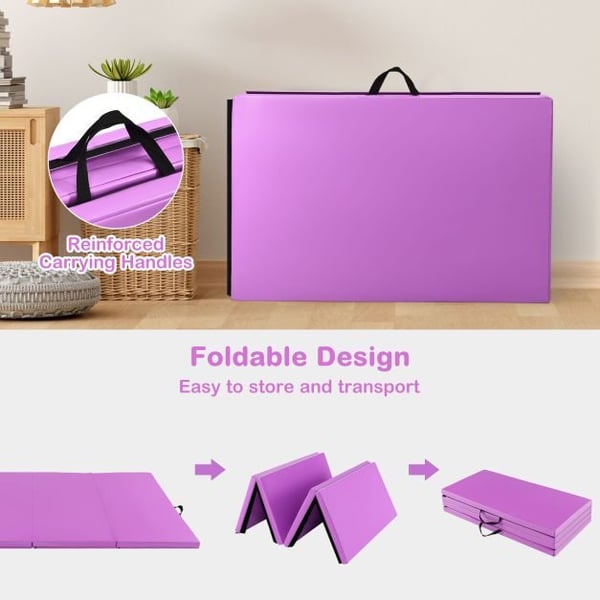 Gymnastik Tumbling Mat, 20×10×5 cm, Lilla