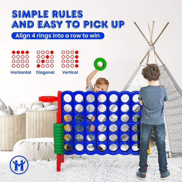 Jättipelin setti, 2,5 jalkaa 4-to-Score, 84×33×76 cm, vihreä/sininen