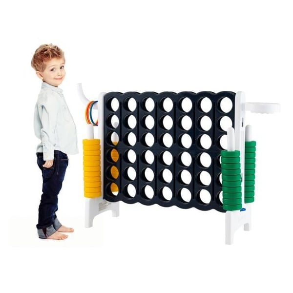 Spil sæt, Kæmpe 4 på Stribe Spil Jumbo, 84x33x79 cm, Grå/Hvid