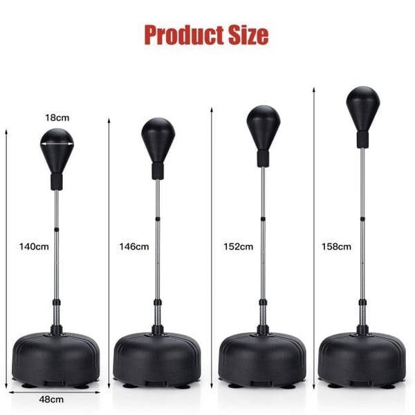 Nyrkkeilypallo jalustalla, 140/146/152/158 cm, Musta