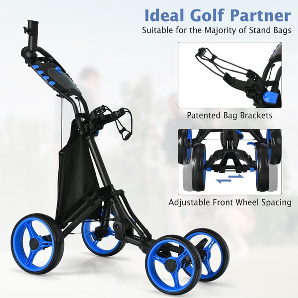 Golf Push Cart, 110,5x100,5x64,8 cm, Blå
