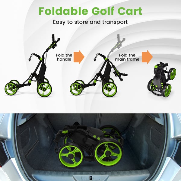 Golf Push Cart, 110x100x65 cm, Grøn
