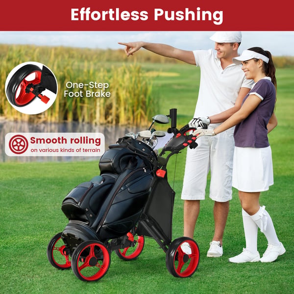 Golf Push Cart, 110x100x65 cm, Rød