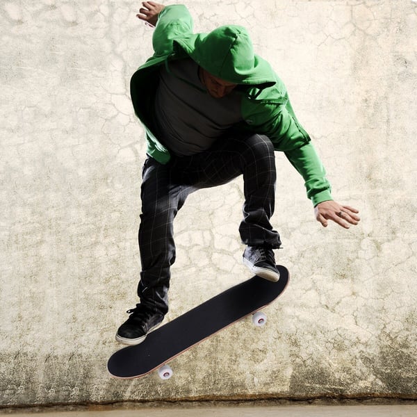 Skateboard, 20x79 cm, Sort