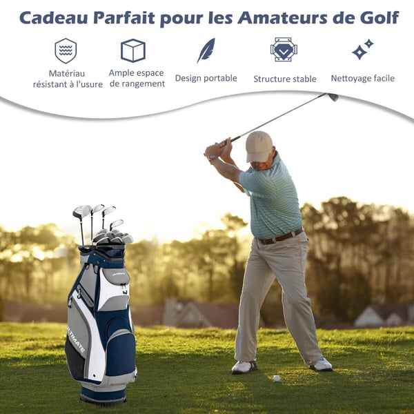 Golf Stand Bag, 42x31x130 cm, Sininen + Harmaa