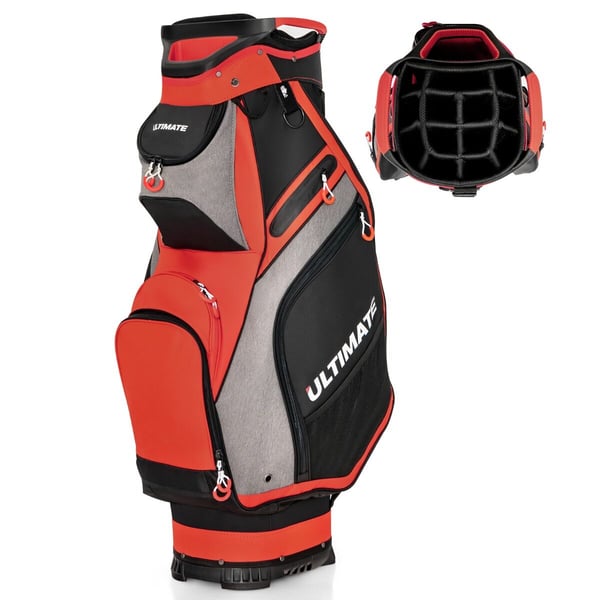 Golf Stand Bag, 42x31x130 cm, Musta ja Punainen