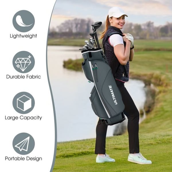 Golfkärryn kassi, 34x29x89.99 cm, Harmaa