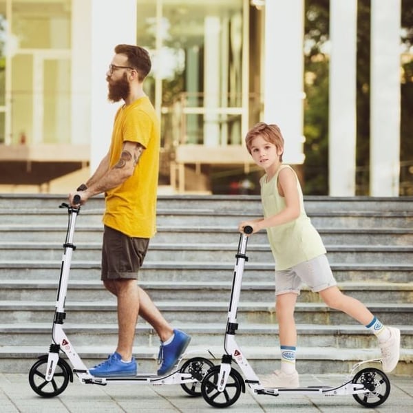 Sparkcykel, 95x37x86.5-101 cm, Hvid