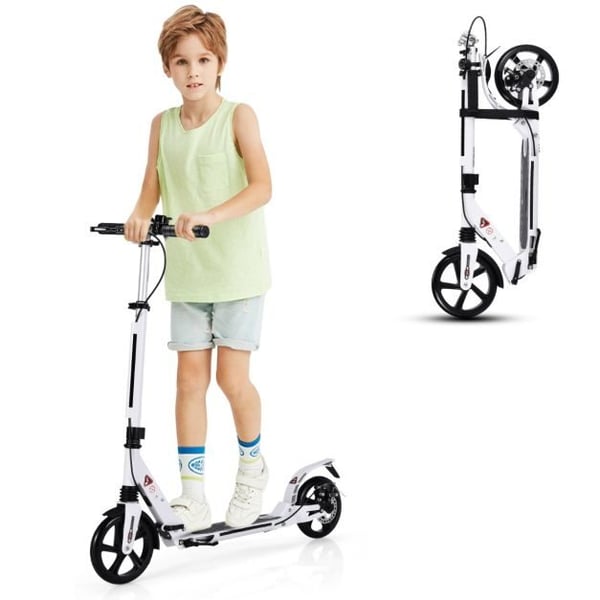 Sparkcykel, 95x37x86.5-101 cm, Hvid