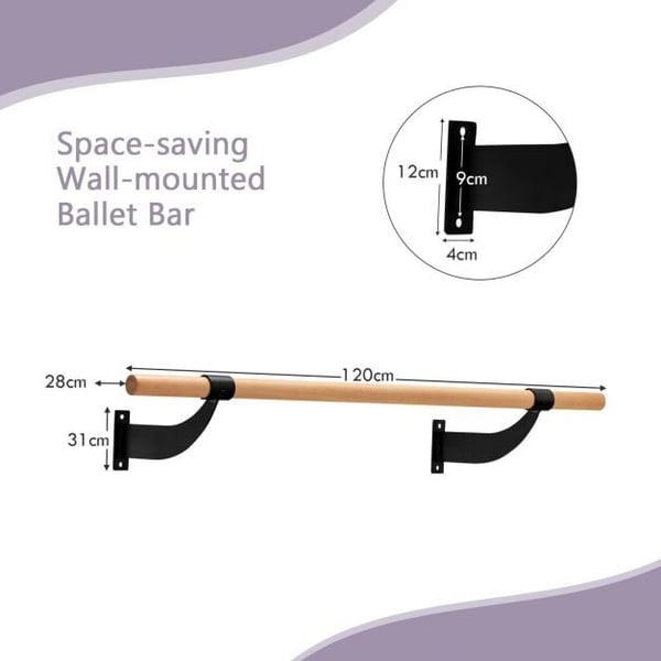 Balletstang, 121×15×30 cm, Sort