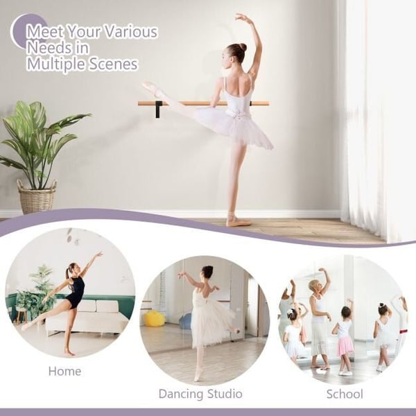 Balletstang, 121×15×30 cm, Sort