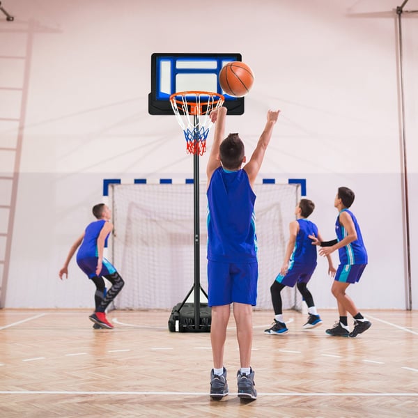Basketballstativ, 90/158-210 cm, Blå