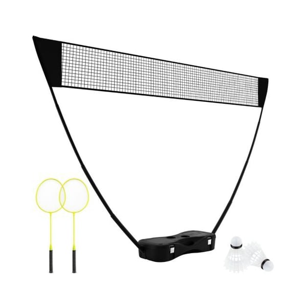 Badmintonnet og ketsjersæt, 270x33,5x160 cm, Sort Badmintonnet og ketsjersæt, 270x33,5x160 cm, Sort