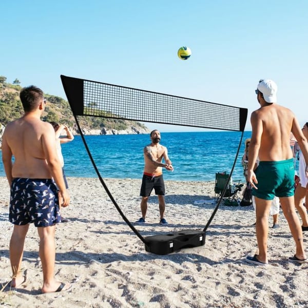 Badmintonnet og ketsjersæt, 270x33,5x160 cm, Sort