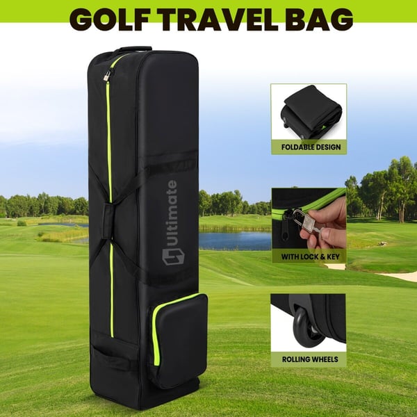Golfrejsetaske, 31,5x25,5x128 cm, Sort