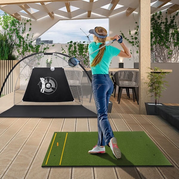 Golftræningsmåtte, 5x4 ft, Grøn