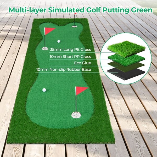 Golf Putting Green, Kunstgræs-S, 25×13 cm, Grøn