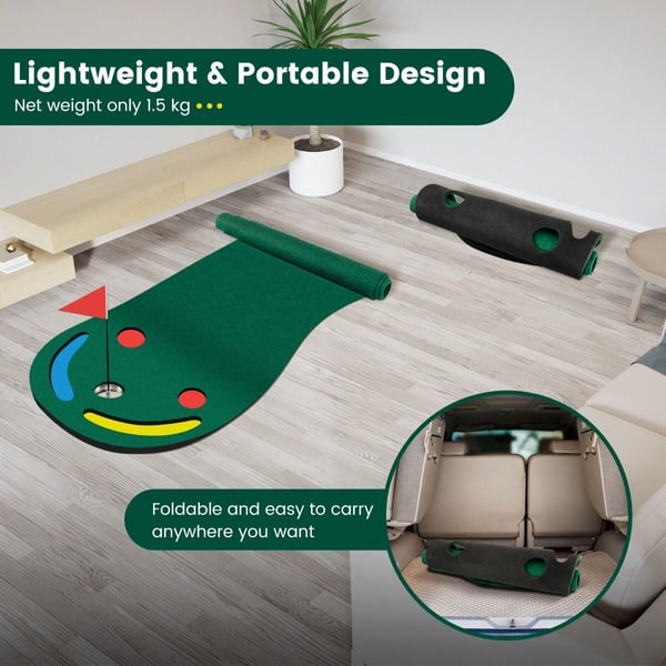 Golf putting green sæt, 25×8 cm, grøn