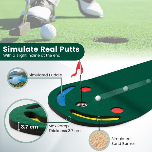 Golf putting green sæt, 25×8 cm, grøn
