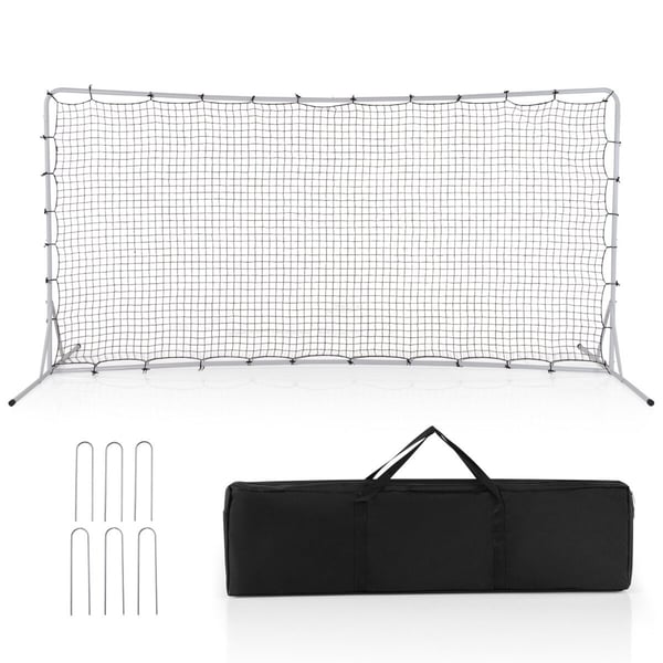 Fodboldsparksnet, 375x151x185 cm, Sort/Hvid